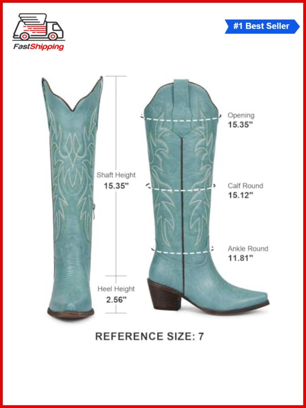 ✨ wetkiss Knee High Cowboy Boots Faux Leather Western Style Women's - Picture 3 of 6